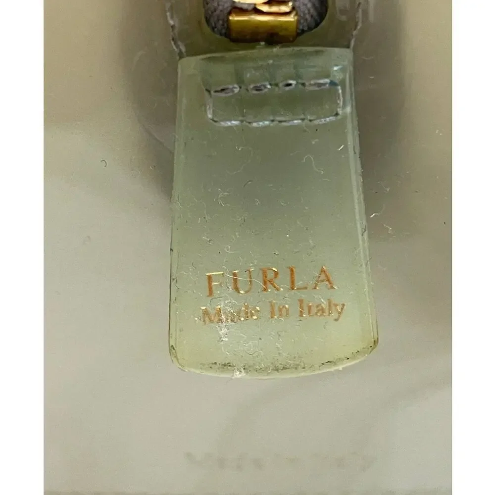Furla Candy Clear Ivory Blue Large Rubber Satchel Bag Purse 11